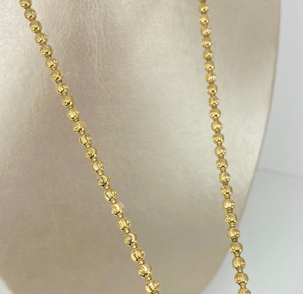 Cadena militar diamantada Oro amarillo 18K +1 / 27,85 gr / 3.8 mm / 73 cm *