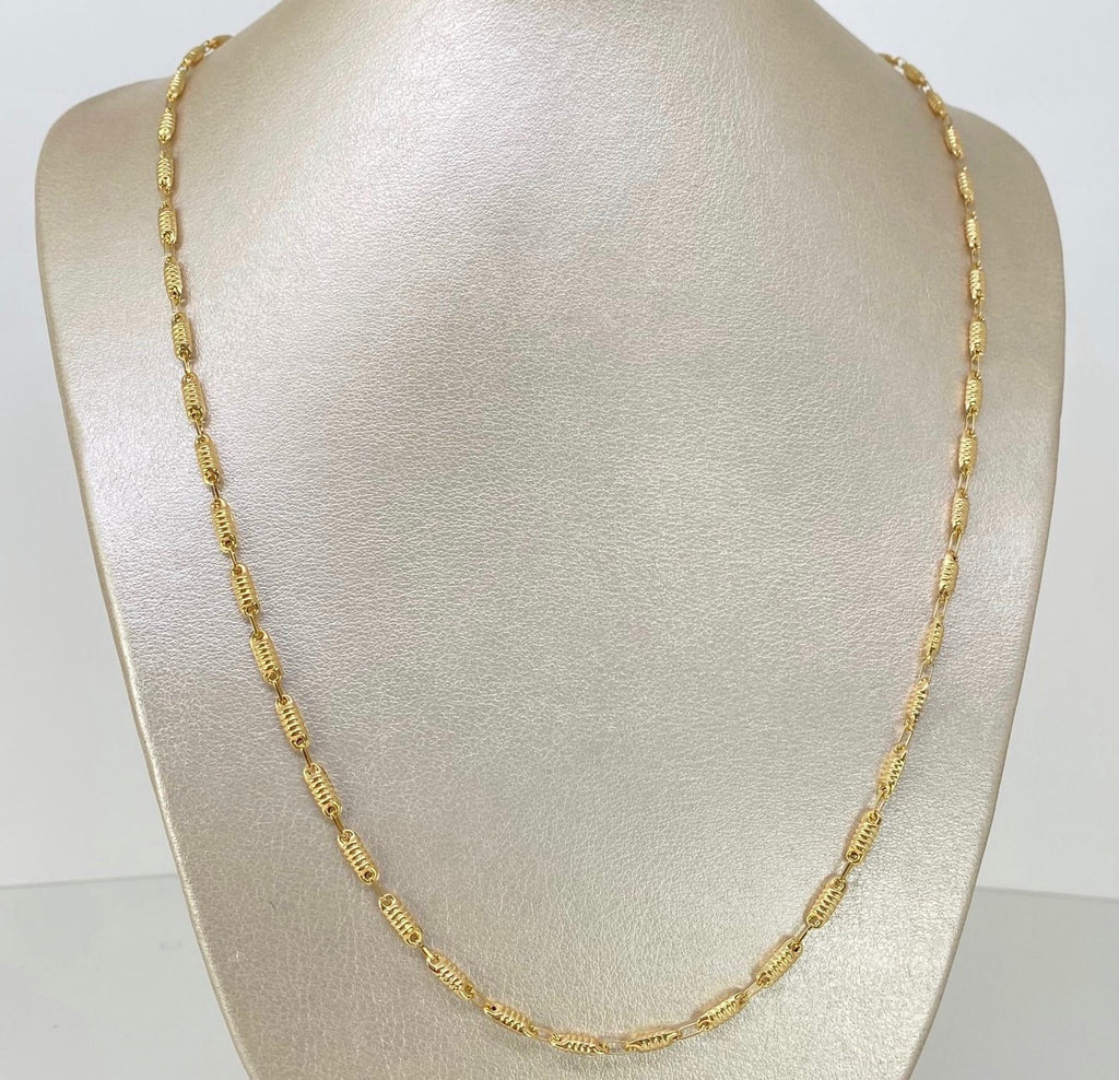 Cadena rústico eslabones diamantados Oro amarillo 18K 7,30GR / 3,3 MM / 60 CM *