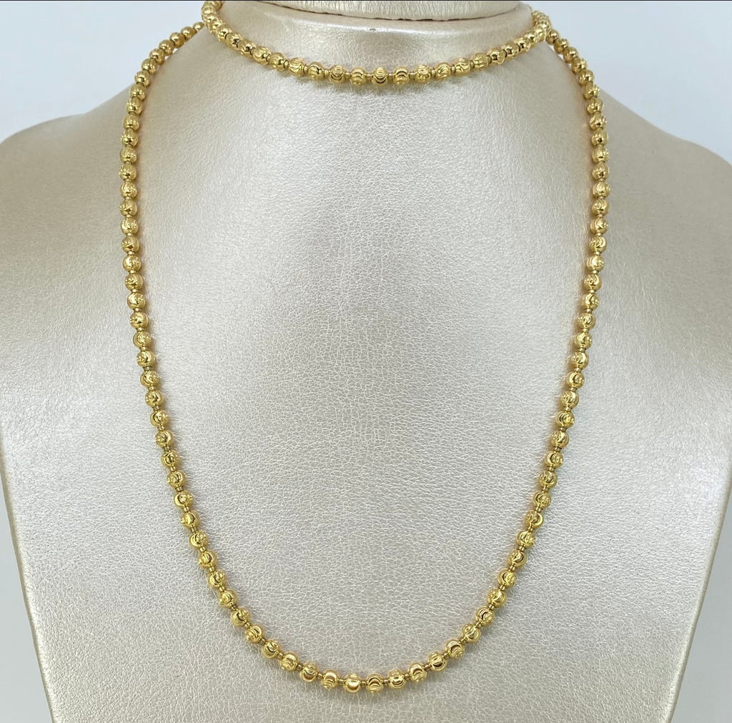 Cadena militar diamantada Oro amarillo 18K +1 / 27,85 gr / 3.8 mm / 73 cm *