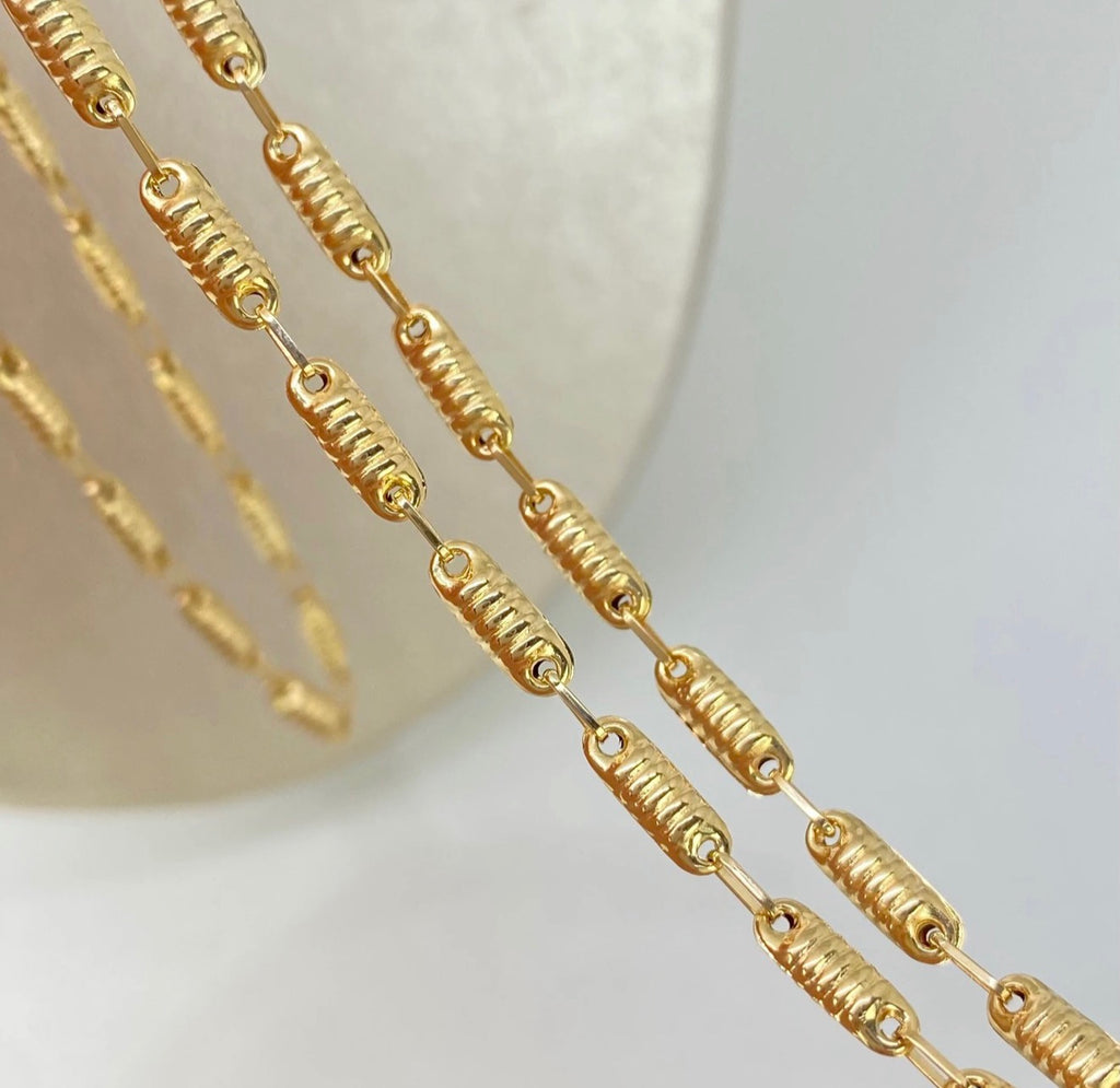 Cadena rústico eslabones diamantados Oro amarillo 18K 7,30GR / 3,3 MM / 60 CM *