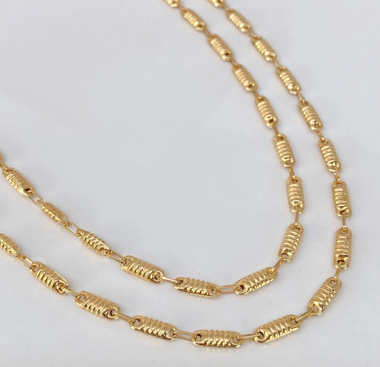 Cadena rústico eslabones diamantados Oro amarillo 18K 7,30GR / 3,3 MM / 60 CM *