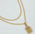 SET CADENA LAZO + DIJE PLACA RECTANGULAR ORO AMARILLO 18K 1,95 GR / 1,5 MM / 45 CM *