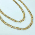 Cadena  ● Escalera plana diamantada  Tres Oros  18K 18,35gr  / 3,8 mm  / 60 cm *