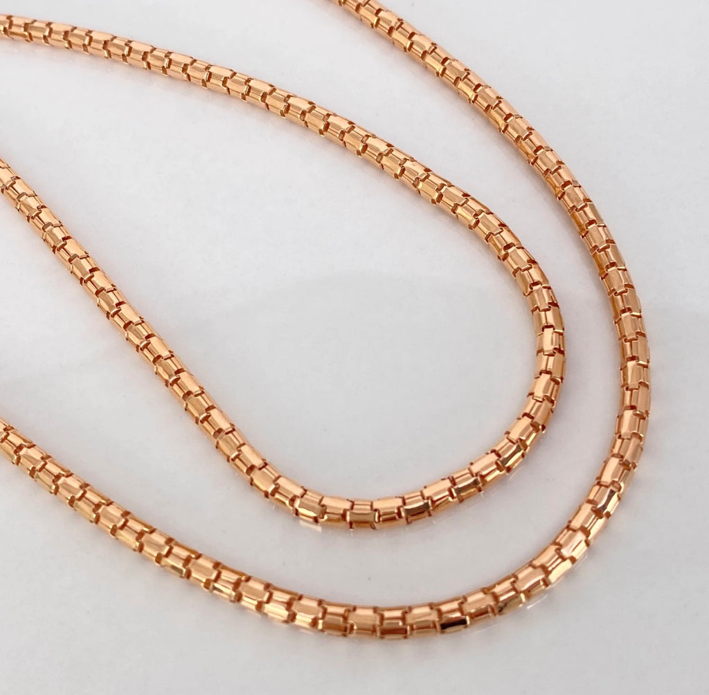 Cadena • Cola Ratón Oro Rosa 18K +3 / 15,2 gr / 3.3 mm / 60 cm *