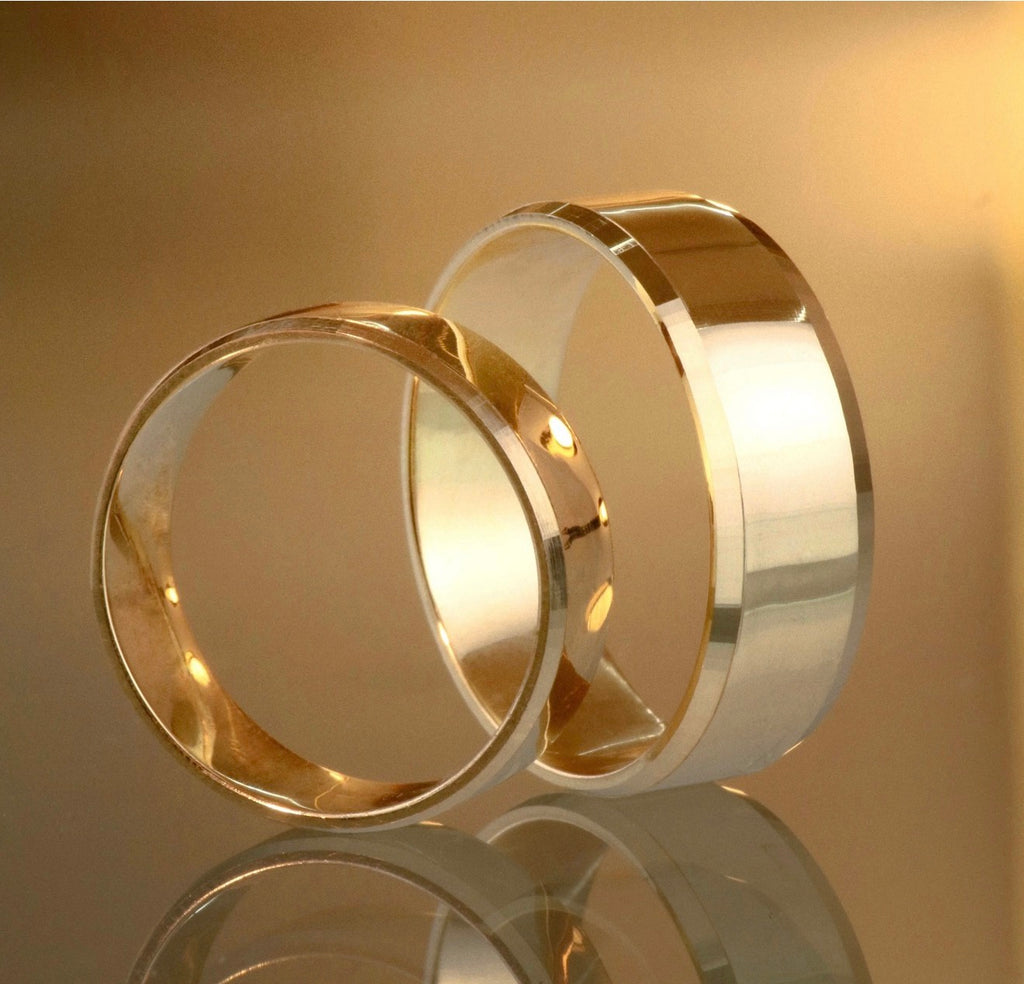Anillo argollas lisas con bordes Oro amarillo 18K | Talla 7/10 | 12 gr*